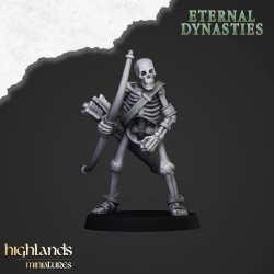 Ancient Skeletons with Bows x7 + command - Highlands Miniatures