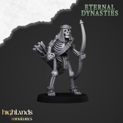 Ancient Skeletons with Bows x7 + command - Highlands Miniatures