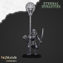 Ancient Skeletons with Bows x7 + command - Highlands Miniatures