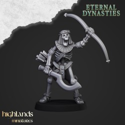 Ancient Skeletons with Bows x7 + command - Highlands Miniatures