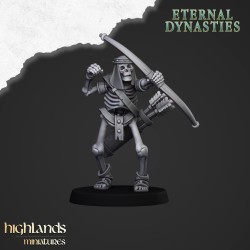 Ancient Skeletons with Bows x7 + command - Highlands Miniatures