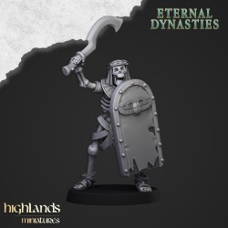 Ancient Skeletons with hand weapons x7 + command - Highlands Miniatures