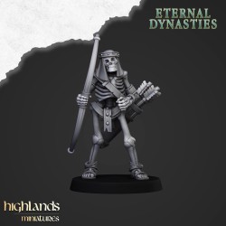 Ancient Skeletons with Bows x7 + command - Highlands Miniatures