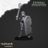 Ancient Skeletons with hand weapons x7 + command - Highlands Miniatures