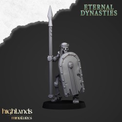 Ancient Skeletons with Spears x7 + command - Highlands Miniatures