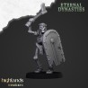 Ancient Skeletons with hand weapons x7 + command - Highlands Miniatures