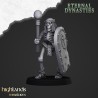 Ancient Skeletons with hand weapons x7 + command - Highlands Miniatures