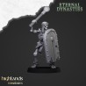 Ancient Skeletons with hand weapons x7 + command - Highlands Miniatures