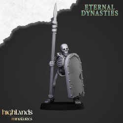 Ancient Skeletons with Spears x7 + command - Highlands Miniatures