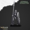 Ancient Skeletons with Spears x7 + command - Highlands Miniatures
