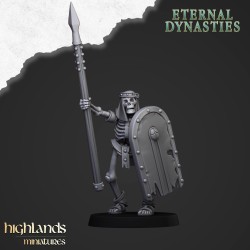 Ancient Skeletons with Spears x7 + command - Highlands Miniatures
