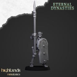 Ancient Skeletons with Spears x7 + command - Highlands Miniatures