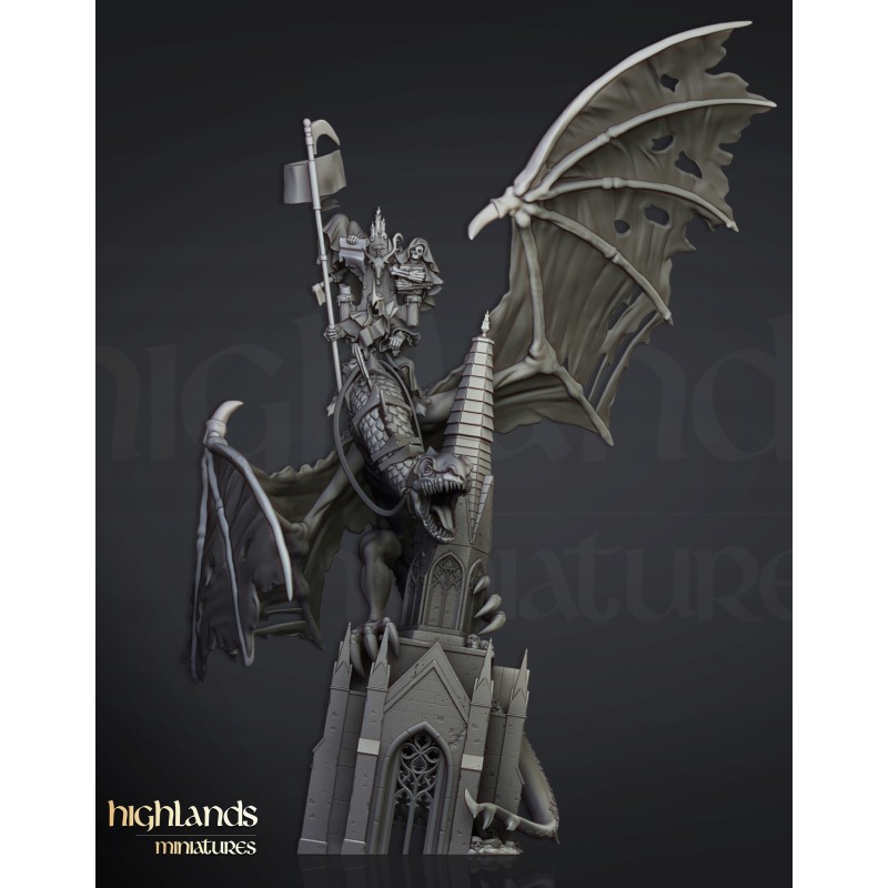 Ezekiel, Lord Necromancer on Flying Monster - Bigusson-Highlands Miniatures Ezekiel, Lord Necromancer on Flying Monster - Bigusson-Highlands Miniatures