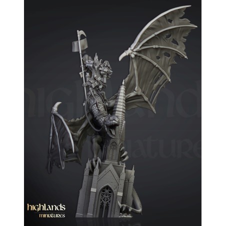 Ezekiel, Lord Necromancer on Flying Monster - Bigusson-Highlands Miniatures