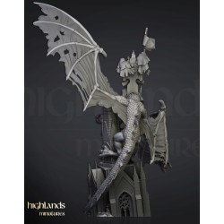 Ezekiel, Lord Necromancer on Flying Monster - Bigusson-Highlands Miniatures