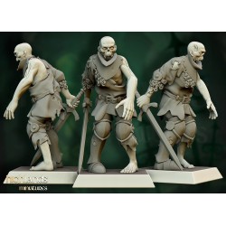 Zombie Warriors x 5 - Bigusson - Druk 3d - Highlands Miniatures