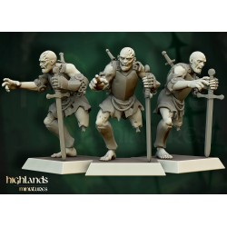 Zombie Warriors x 5 - Bigusson - Druk 3d - Highlands Miniatures