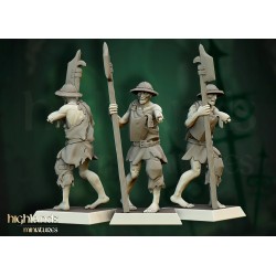 Zombie Warriors x 5 - Bigusson - Druk 3d - Highlands Miniatures