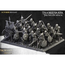 Skeleton Warriors with Swords Unit x7 + cmd - Bigusson-Highlands Miniatures