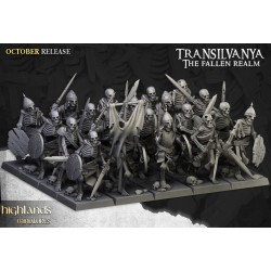 Skeleton Warriors with Swords Unit x7 + cmd - Bigusson-Highlands Miniatures
