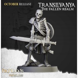 Skeleton Warriors with Swords Unit x7 + cmd - Bigusson-Highlands Miniatures
