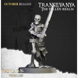 Skeleton Warriors with Swords Unit x7 + cmd - Bigusson-Highlands Miniatures
