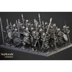 Skeleton Warriors Unit x7 + command - Bigusson - Highlands Miniatures