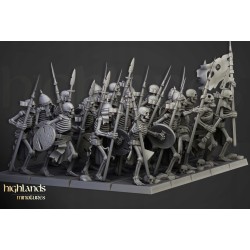 Skeleton Warriors Unit x7 + command - Bigusson - Highlands Miniatures