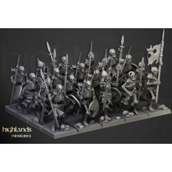 Skeleton Warriors Unit x7 + command - Bigusson - Highlands Miniatures