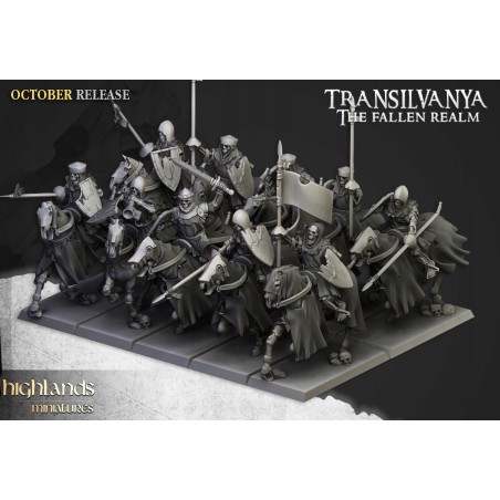 Mounted Skeletons x7 + command - Bigusson - Druk 3d - Highlands Miniatures
