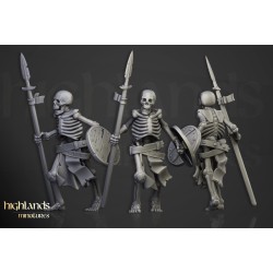 Skeleton Warriors Unit x7 + command - Bigusson - Highlands Miniatures