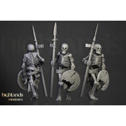 Skeleton Warriors Unit x7 + command - Bigusson - Highlands Miniatures