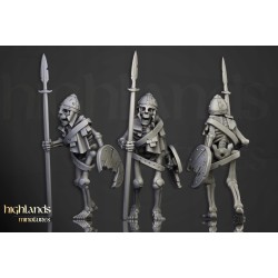Skeleton Warriors Unit x7 + command - Bigusson - Highlands Miniatures