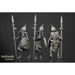 Skeleton Warriors Unit x7 + command - Bigusson - Highlands Miniatures