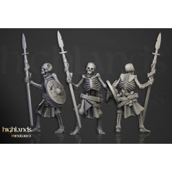 Skeleton Warriors Unit x7 + command - Bigusson - Highlands Miniatures