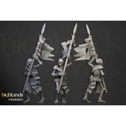 Skeleton Warriors Unit x7 + command - Bigusson - Highlands Miniatures