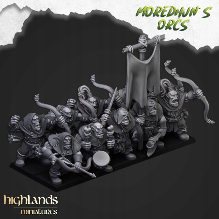 Orc Archers x7 +cmd - Bigusson - Druk 3d - Highlands Miniatures