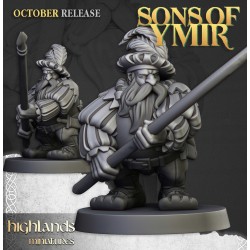 Dwarf Pikemen Unit x7 + 3 cmd - Bigusson - Druk 3d - Highlands Miniatures