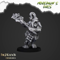 Cave Orcs with hand weapons x7 +cmd - Bigusson - Highlands Miniatures