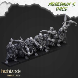 Cave Orcs with bows x7 +cmd - Bigusson - Druk 3d - Highlands Miniatures