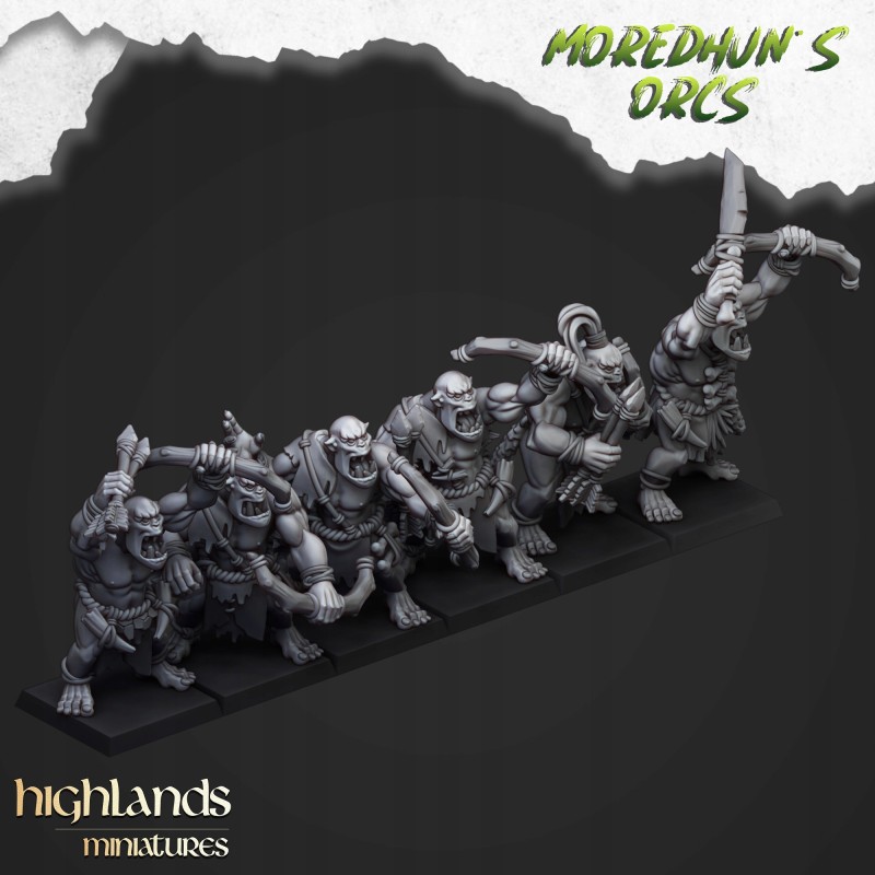 Cave Orcs with bows x7 +cmd - Bigusson - Druk 3d - Highlands Miniatures Cave Orcs with bows x7 +cmd - Bigusson - Druk 3d - Highlands Miniatures