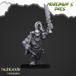 Cave Orcs with hand weapons x7 +cmd - Bigusson - Highlands Miniatures