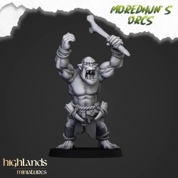 Cave Orcs with hand weapons x7 +cmd - Bigusson - Highlands Miniatures