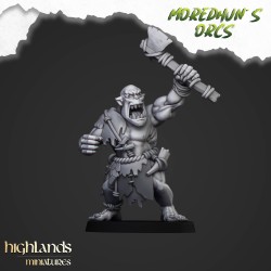 Cave Orcs with hand weapons x7 +cmd - Bigusson - Highlands Miniatures