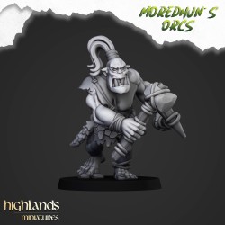Cave Orcs with hand weapons x7 +cmd - Bigusson - Highlands Miniatures
