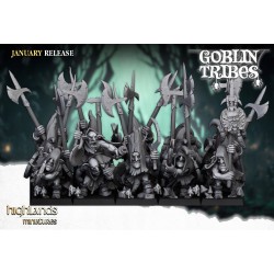 Swamp Goblin with Pikes x7 +cmd - Bigusson - Druk 3d - Highlands Miniatures