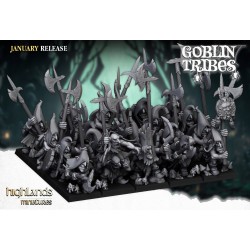 Swamp Goblin with Pikes x7 +cmd - Bigusson - Druk 3d - Highlands Miniatures
