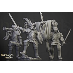 Sunland Knights on Foot x7 + command - Bigusson - Highlands Miniatures