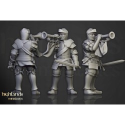 Sunland Knights on Foot x7 + command - Bigusson - Highlands Miniatures