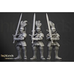 Sunland Knights on Foot x7 + command - Bigusson - Highlands Miniatures
